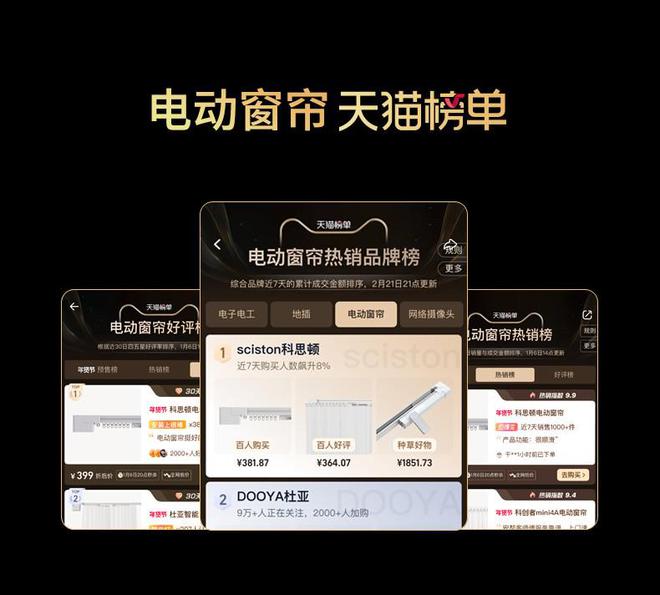 天猫电动窗帘品牌榜TOP1AG真人旗舰厅科思顿位居(图1)
